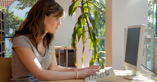 Young Woman at a Computer