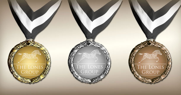 Gold, Silver, and Bronze Lones Group Medals