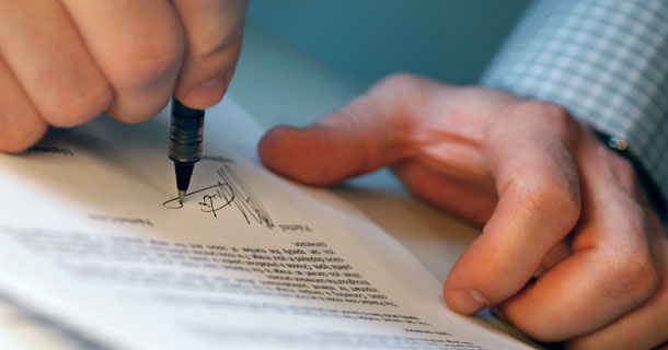 Signing a document