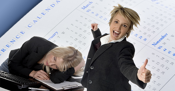 sleeping woman next to excited woman