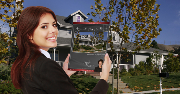 woman holding annual property review